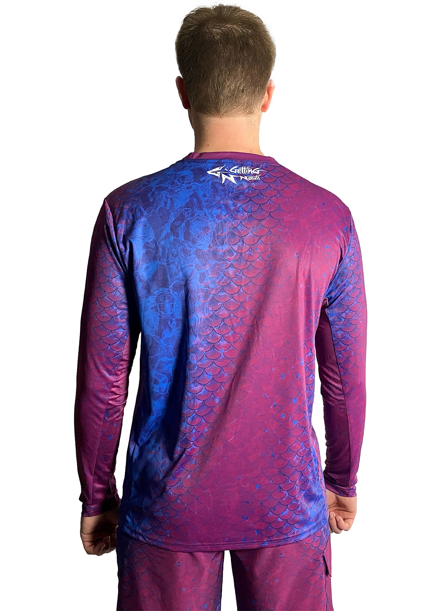 Purple Scales - Men's Long Sleeve Fishing Shirt