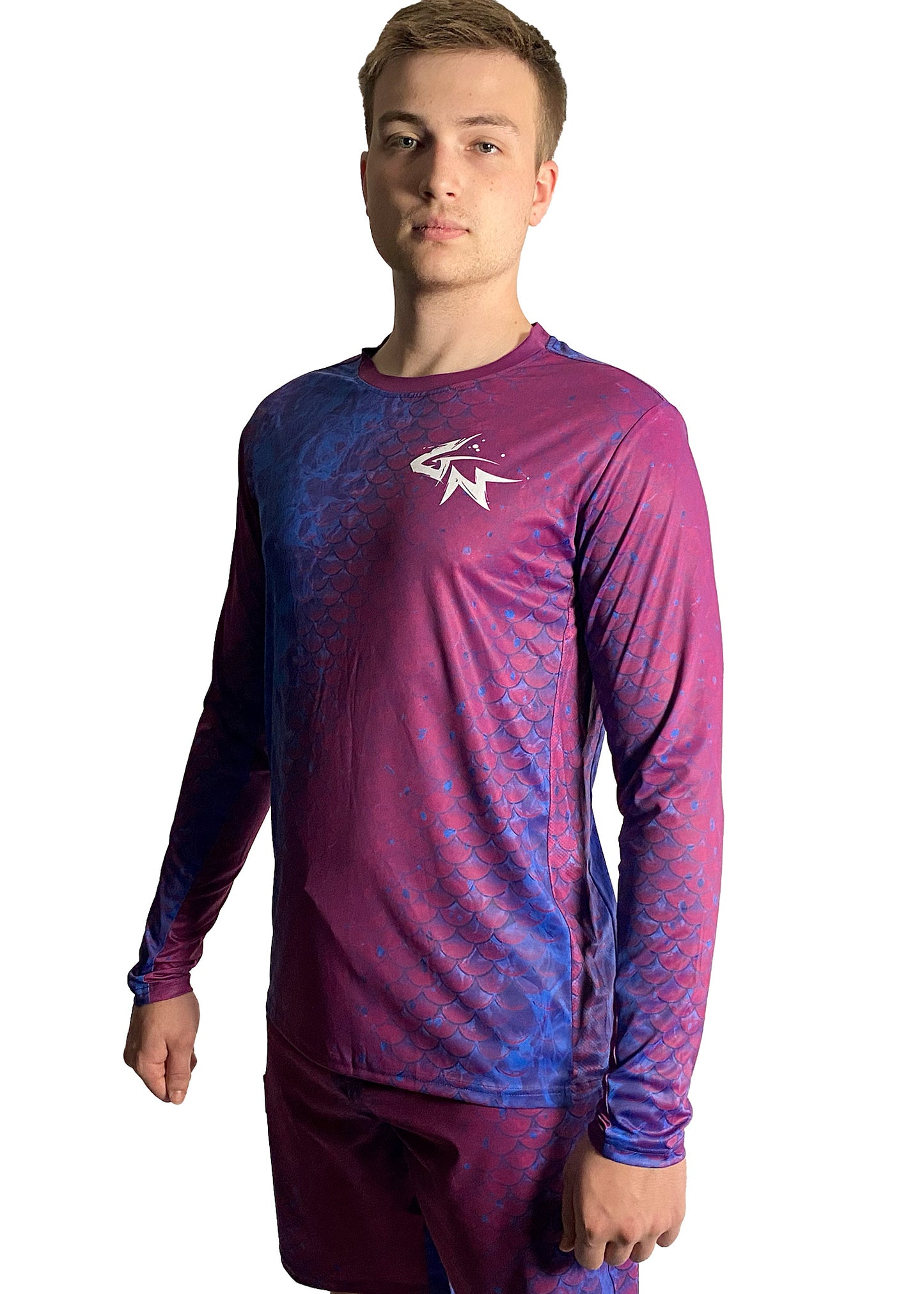 Purple Scales - Men's Long Sleeve Fishing Shirt