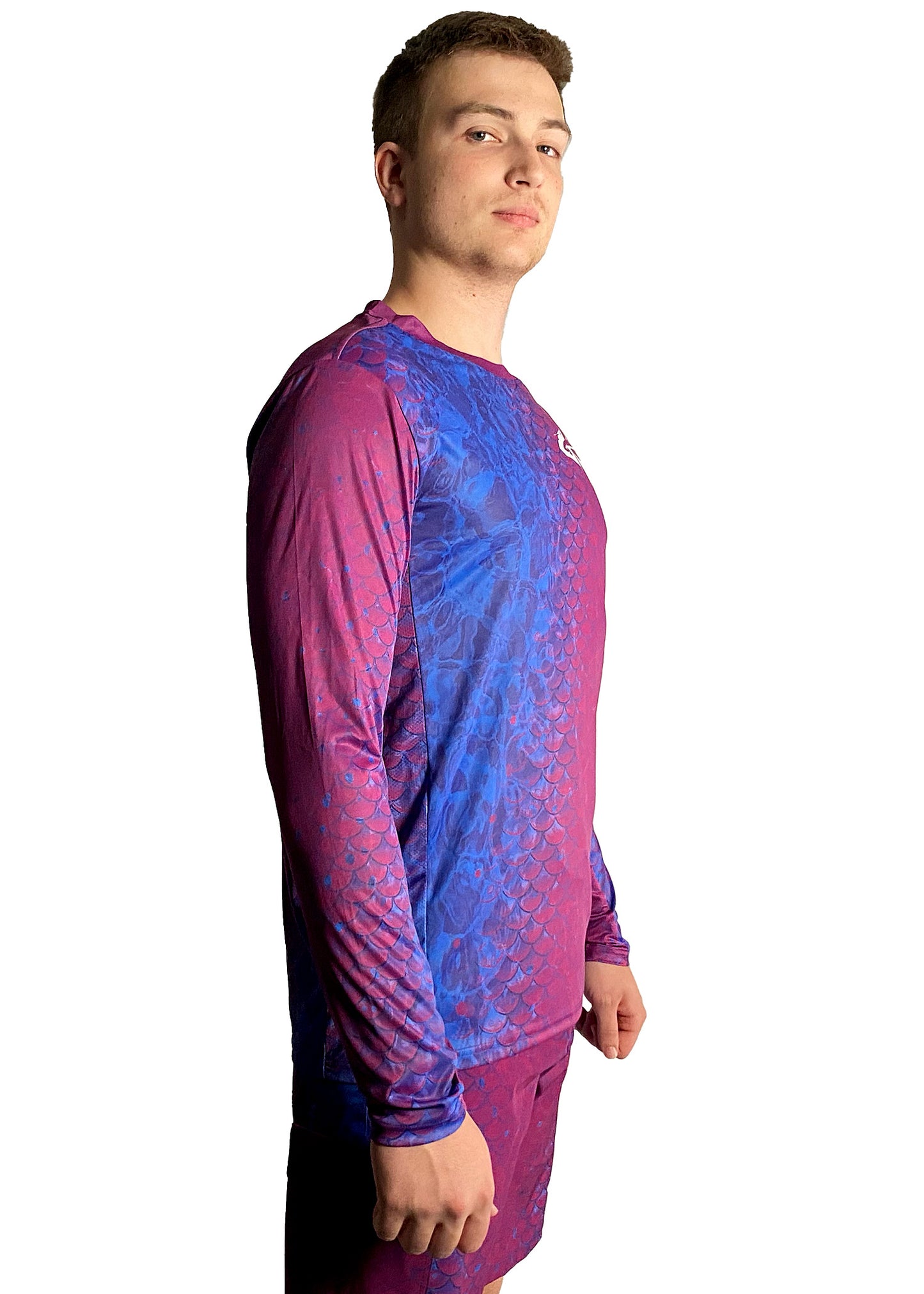 Purple Scales - Men's Long Sleeve Fishing Shirt