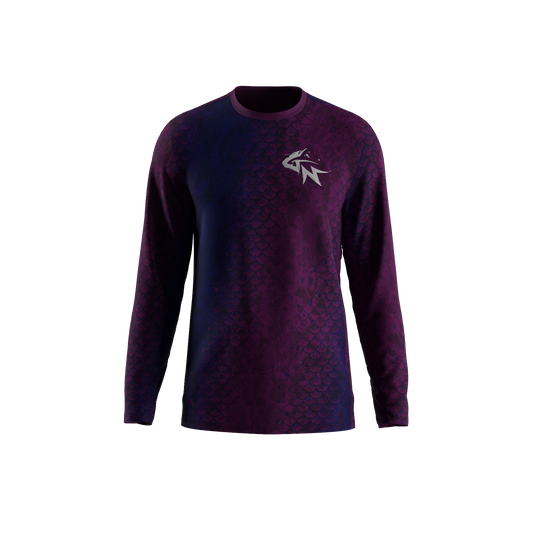 Purple Scales - Men's Long Sleeve Fishing Shirt