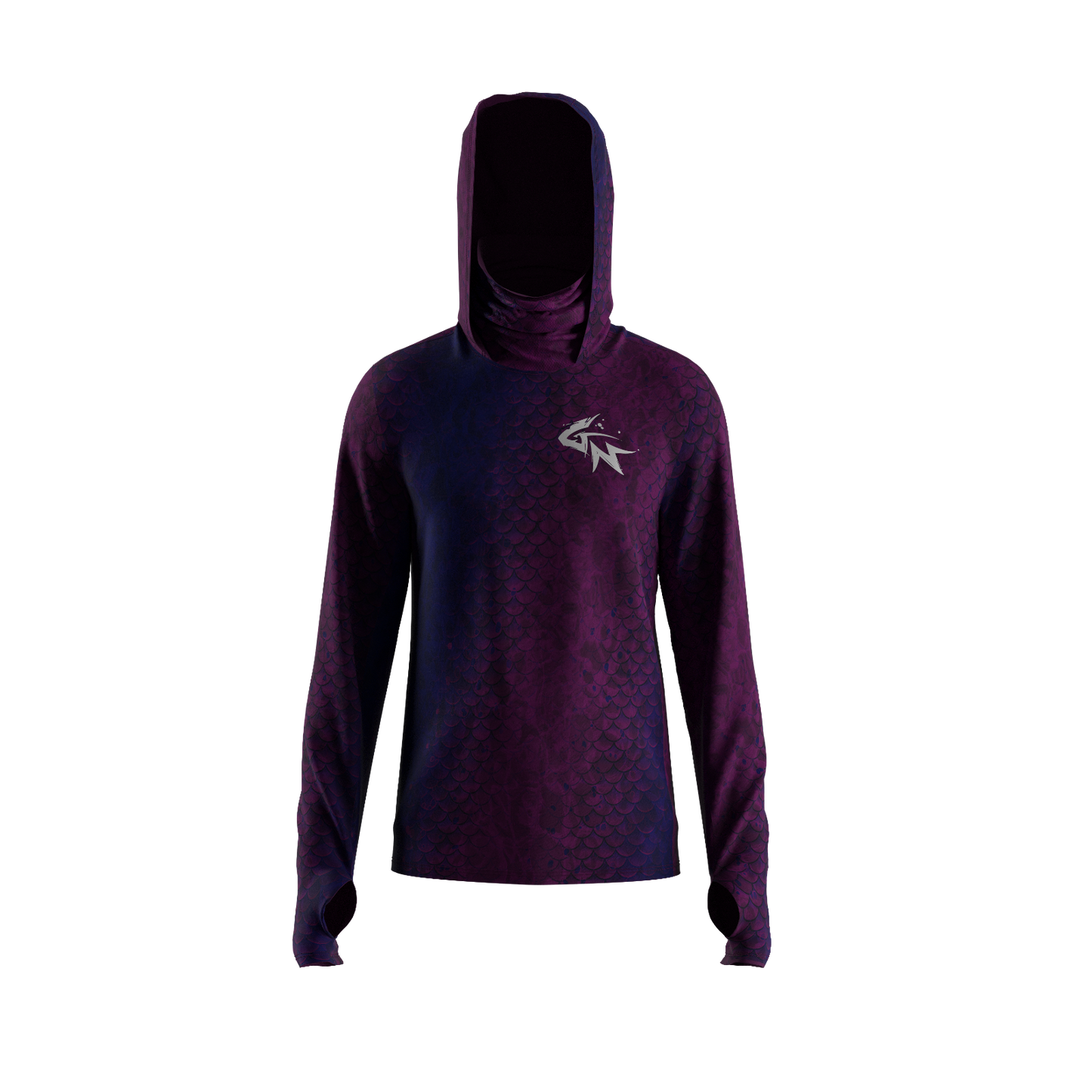 Purple Scales - Men's Hooded Long Sleeve Fishing Shirt