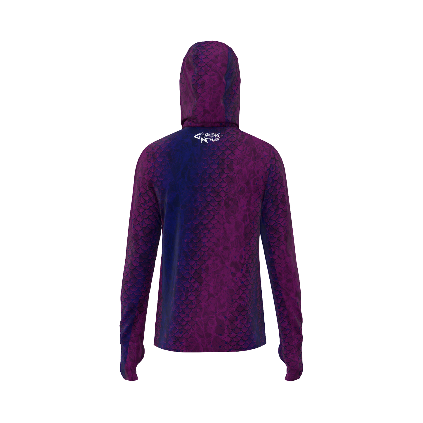 Purple Scales - Men's Hooded Long Sleeve Fishing Shirt