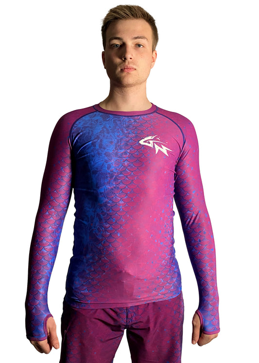 Purple Scales - Men's Long Sleeve Rashguard