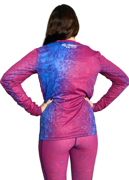 Purple Scales - Women's Long Sleeve Performance Shirt